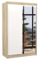 Spinta ADRK Rewena LED, ruda/balta/rusva, 58 cm x 120 cm x 200 cm, su veidrodžiu