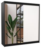 Spinta ADRK Della 200, balta/juoda, 58 cm x 200 cm x 215 cm, su veidrodžiu