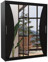 Spinta ADRK Charlotte 180, juoda, 58 cm x 180 cm x 215 cm, su veidrodžiu