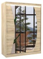 Spinta ADRK Modesto LED, rusva, 58 cm x 150 cm x 200 cm, su veidrodžiu