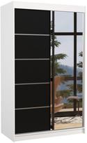 Spinta ADRK Nicea, balta/juoda, 120 cm x 58 cm x 200 cm, su veidrodžiu
