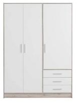 Spinta Forte Jona JPTS84T-T19F, ąžuolo/balta, 60 cm x 144.6 cm x 200 cm