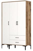 Spinta Kalune Design Kumsal ST, balta/riešuto, 47.5 cm x 120 cm x 201.4 cm