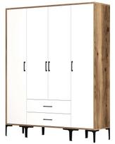 Spinta Kalune Design Kumsal STS, balta/riešuto, 47.5 cm x 160 cm x 201.4 cm