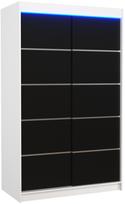 Spinta ADRK Benisso LED, balta/juoda, 58 cm x 120 cm x 200 cm