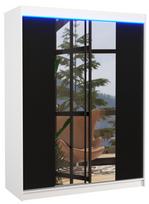 Spinta ADRK Fever 150 LED, skaidri/balta/juoda, 58 cm x 150 cm x 200 cm, su veidrodžiu