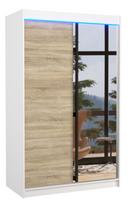Spinta ADRK Revena 120, ruda/balta, 58 cm x 120 cm x 200 cm, su veidrodžiu