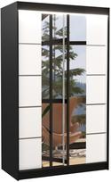 Spinta ADRK Genua LED, balta/juoda, 58 cm x 120 cm x 200 cm, su veidrodžiu