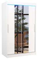 Spinta ADRK Santos LED, balta, 58 cm x 120 cm x 200 cm, su veidrodžiu