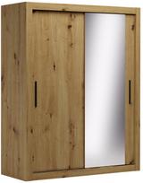 Spinta ADRK Modi-M, ąžuolo/juoda, 64 cm x 160 cm x 200 cm, su veidrodžiu