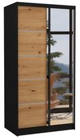 Spinta ADRK Orlando 100, ruda/juoda, 58 cm x 100 cm x 200 cm, su veidrodžiu