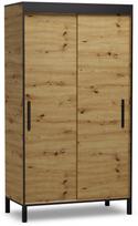 Spinta ADRK Brig, ąžuolo/juoda, 60 cm x 120 cm x 221 cm