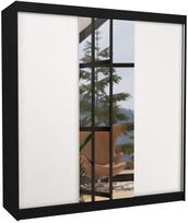 Spinta ADRK Santiago, balta/juoda, 58 cm x 250 cm x 215 cm, su veidrodžiu