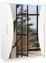 Spinta ADRK Max LED, balta, 58 cm x 150 cm x 200 cm, su veidrodžiu