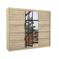spintos su stumdomos duris - Spinta ADRK Salto 250, ruda, 58 cm x 250 cm x 215 cm, su veidrodžiu - 3 nuotrauka