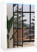 Spinta ADRK Permo, balta, 150 cm x 58 cm x 200 cm, su veidrodžiu