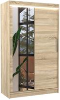Spinta ADRK Bario LED, sonoma ąžuolo, 120 cm x 58 cm x 200 cm, su veidrodžiu