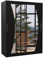 Spinta ADRK Modesto 150, juoda, 58 cm x 150 cm x 200 cm, su veidrodžiu
