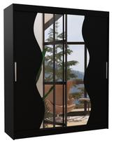 Spinta ADRK Medison 180, juoda, 58 cm x 180 cm x 215 cm, su veidrodžiu