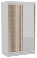 Spinta ADRK Delia, balta/rusva, 120 cm x 60 cm x 205 cm, su veidrodžiu
