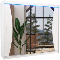 Spinta ADRK Diego LED, balta, 250 cm x 58 cm x 215 cm, su veidrodžiu