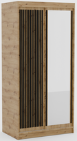 Spinta ADRK Delia, juoda/rusva, 100 cm x 60 cm x 205 cm, su veidrodžiu