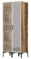 Spinta Kalune Design Kumsal PR, kreminė/riešuto, 47.5 cm x 80 cm x 201.4 cm, su veidrodžiu