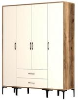 Spinta Kalune Design Kumsal STS, kreminė/riešuto, 47.5 cm x 160 cm x 201.4 cm