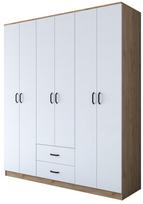 Spinta Kalune Design BA113 - 2337, balta/riešuto, 51.5 cm x 180 cm x 210 cm