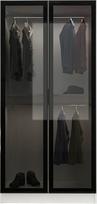 Spinta Kalune Design Kale Glass 210, balta/juoda, 90 cm x 52 cm x 210 cm