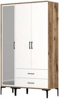 Spinta Kalune Design Kumsal RT, balta/riešuto, 47.5 cm x 120 cm x 201.4 cm, su veidrodžiu