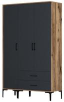 Spinta Kalune Design Kumsal ST, antracito/riešuto, 47.5 cm x 120 cm x 201.4 cm