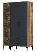 Spinta Kalune Design Kumsal PT, antracito/riešuto, 47.5 cm x 120 cm x 201.4 cm