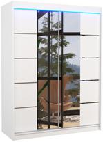 Spinta ADRK Nordic LED, balta, 58 cm x 150 cm x 200 cm, su veidrodžiu