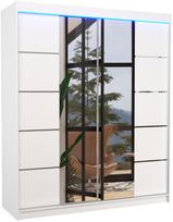 Spinta ADRK Traves LED, balta, 58 cm x 180 cm x 200 cm, su veidrodžiu