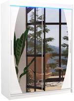 Spinta ADRK Alen LED, balta, 58 cm x 150 cm x 200 cm, su veidrodžiu