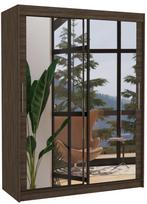 Spinta ADRK Permo 150, ruda, 58 cm x 150 cm x 200 cm, su veidrodžiu