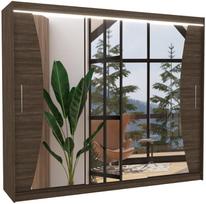 Spinta ADRK Diego LED, šokolado, 58 cm x 250 cm x 215 cm, su veidrodžiu