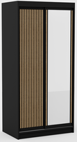 Spinta ADRK Delia, ruda/juoda, 100 cm x 60 cm x 205 cm, su veidrodžiu