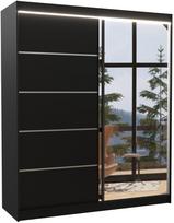 Spinta ADRK Caro, juoda, 58 cm x 180 cm x 215 cm, su veidrodžiu
