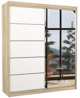 Spinta ADRK Caro 180, ruda/balta/rusva, 58 cm x 180 cm x 215 cm, su veidrodžiu