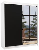Spinta ADRK Viki 180, skaidri/balta/juoda, 58 cm x 180 cm x 215 cm, su veidrodžiu