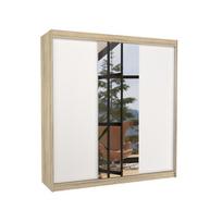 Spinta ADRK Santiago 200, balta/rusva, 58 cm x 200 cm x 215 cm, su veidrodžiu