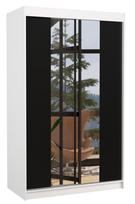 Spinta ADRK Marvin 120, balta/juoda, 58 cm x 120 cm x 200 cm, su veidrodžiu