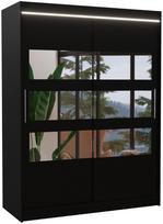 Spinta ADRK Florento LED, juoda, 58 cm x 150 cm x 200 cm, su veidrodžiu