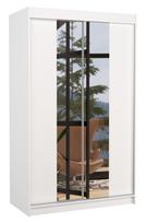 Spinta ADRK Marvin 120, balta, 58 cm x 120 cm x 200 cm, su veidrodžiu
