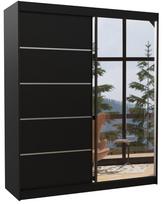 Spinta ADRK Caro 180, juoda, 58 cm x 180 cm x 215 cm, su veidrodžiu