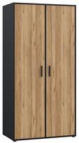 Spinta Forte Mokkaro MOKS721-M322, ąžuolo/juoda, 52.7 cm x 94.7 cm x 190.5 cm