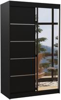 Spinta ADRK Nicea, juoda, 120 cm x 58 cm x 200 cm, su veidrodžiu