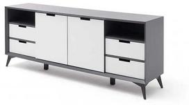 Komoda MC Akcent Netanja 48413GW2, balta/pilka, 40 cm x 180 cm x 73 cm